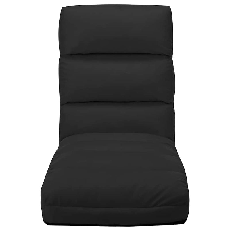 Scaun de podea pliabil, negru, piele ecologică