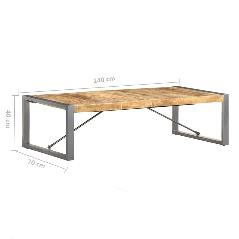 Măsuță de cafea, 140 x 70 x 40 cm, lemn de mango nefinisat