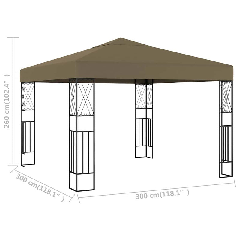 Pavilion, gri taupe, 3 x 3 m, material textil