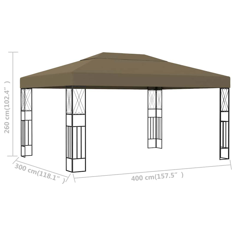 Pavilion, gri taupe, 3 x 4 m, material textil