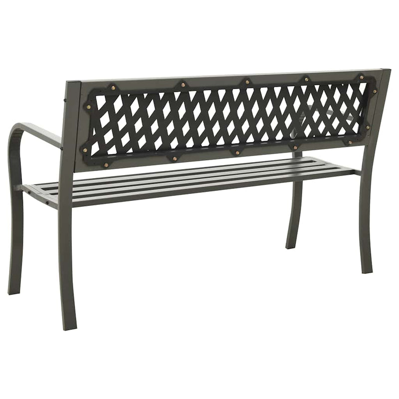 Bancă de grădină, gri, 125 cm, oțel
