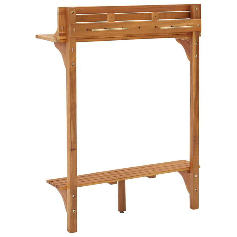 Masă de bar pentru balcon, 90x37x122,5 cm, lemn masiv de acacia