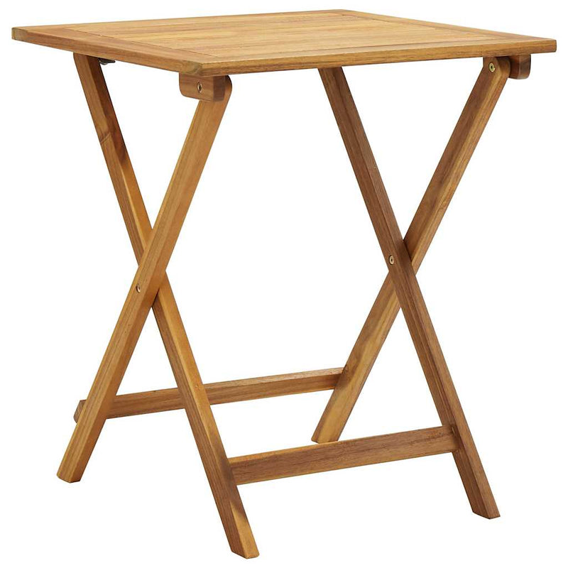 Set de bistro pliabil, 3 piese, cu perne, lemn masiv de acacia