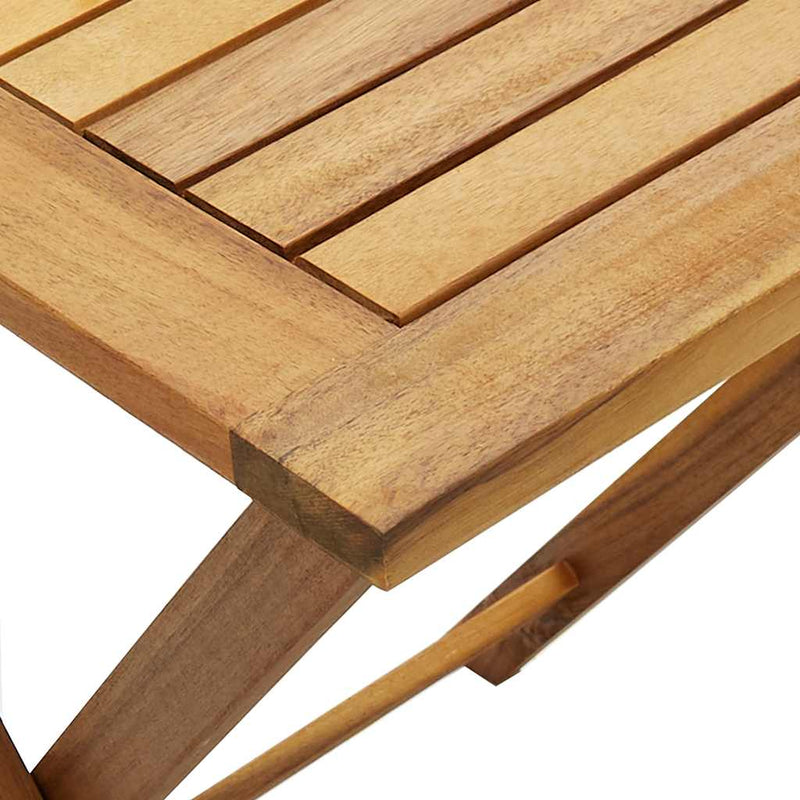 Set de bistro pliabil, 3 piese, cu perne, lemn masiv de acacia