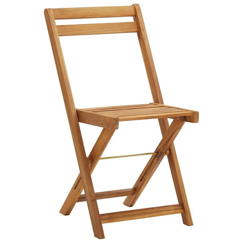 Set de bistro pliabil, 3 piese, cu perne, lemn masiv de acacia