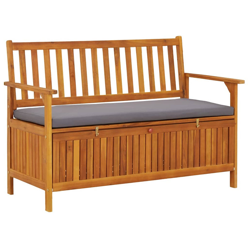 Bancă de depozitare grădină, 120 cm, lemn masiv de acacia