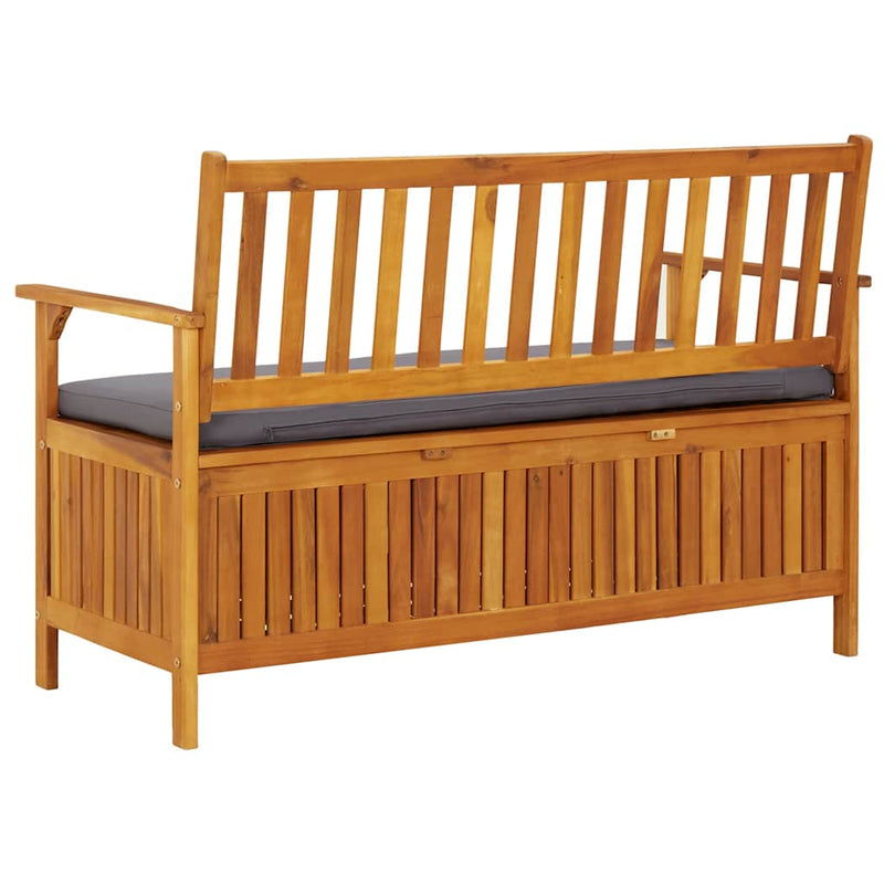 Bancă de depozitare grădină, 120 cm, lemn masiv de acacia