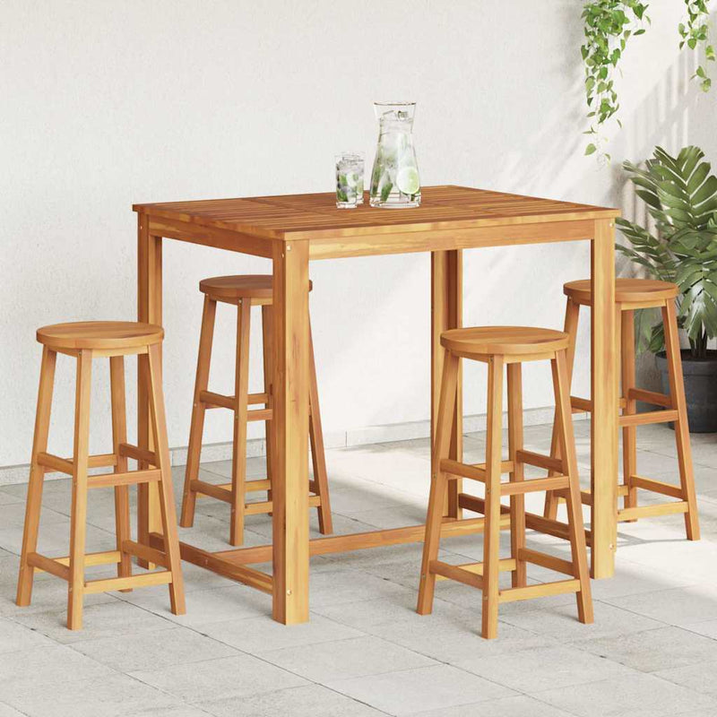 Taburete de bar, 4 buc., lemn masiv de acacia