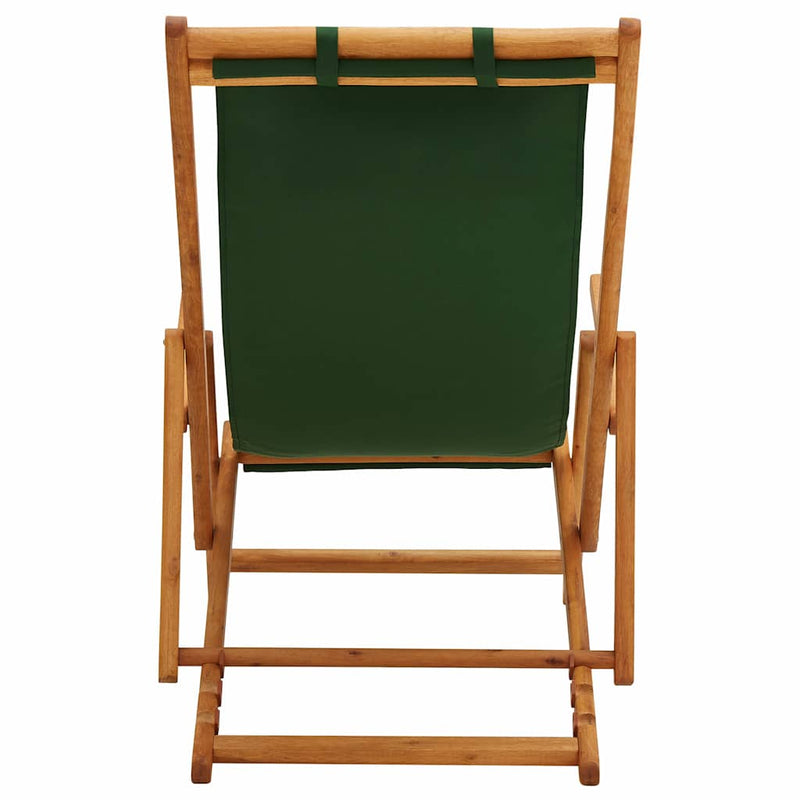 Scaun pliabil din lemn masiv de eucalipt și material textil verde