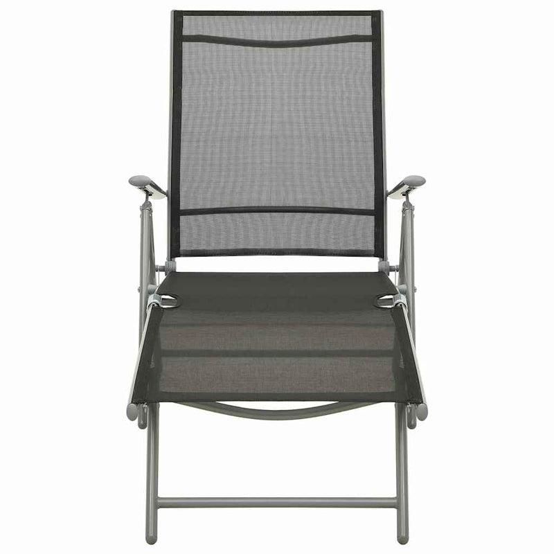 Set mobilier de grădină, 3 piese, argintiu, textilenă&aluminiu