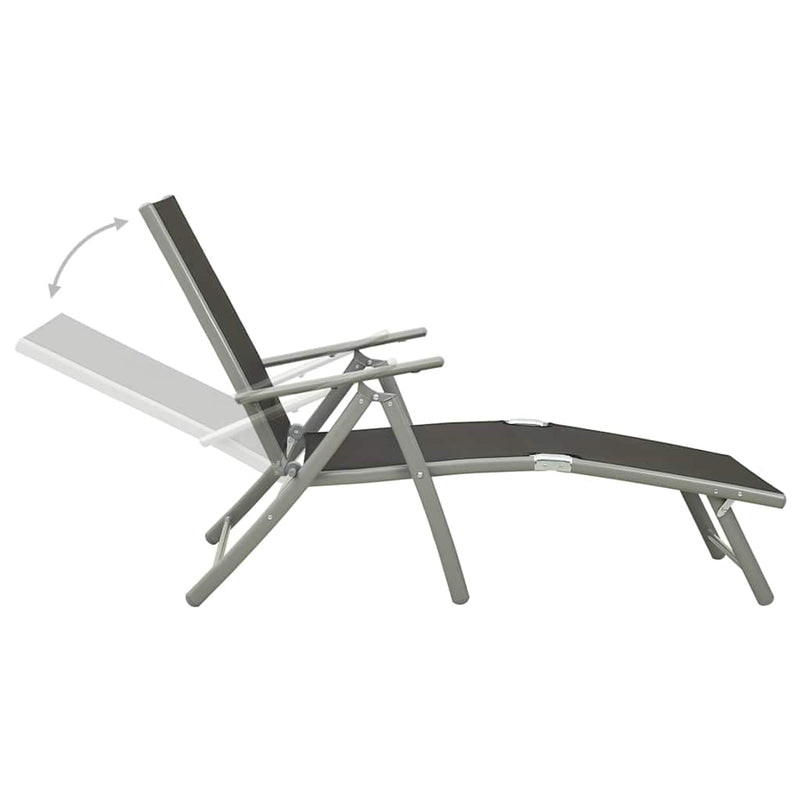 Set mobilier de grădină, 3 piese, argintiu, textilenă&aluminiu
