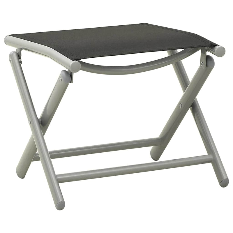 Set mobilier de grădină, 3 piese, argintiu, textilenă&aluminiu