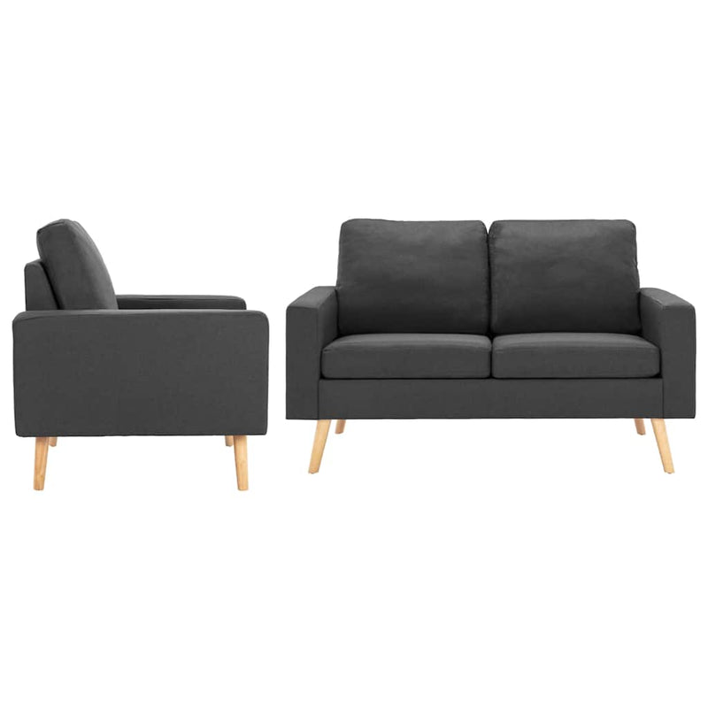 Set de canapele, 2 piese, gri închis, material textil