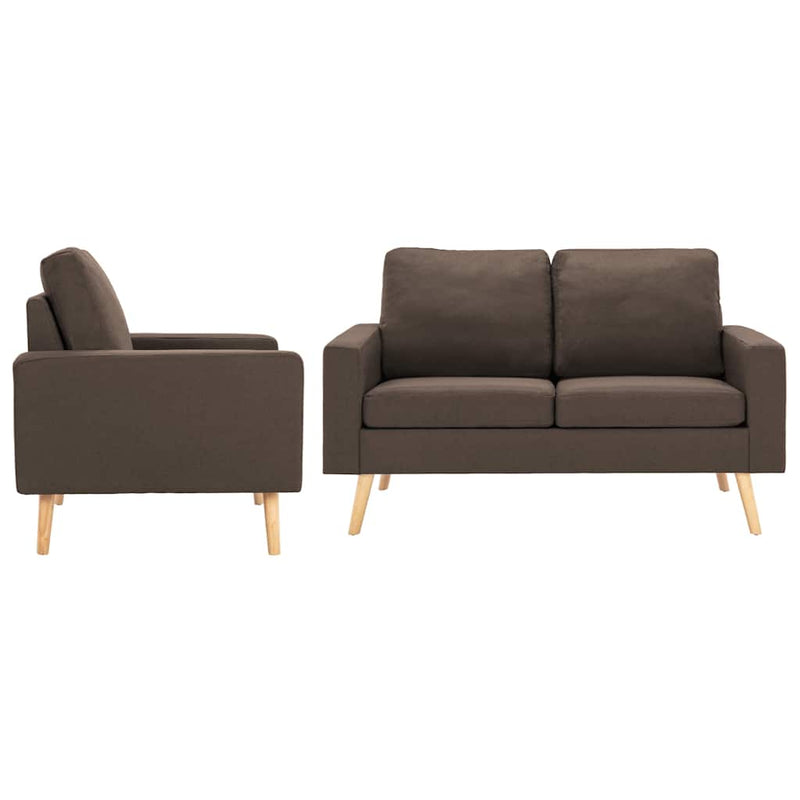 Set de canapele, 2 piese, maro, material textil