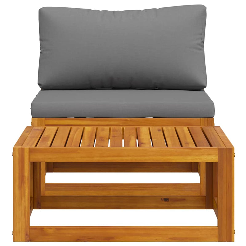 Set canapea de grădină cu perne, 2 piese, lemn masiv de acacia