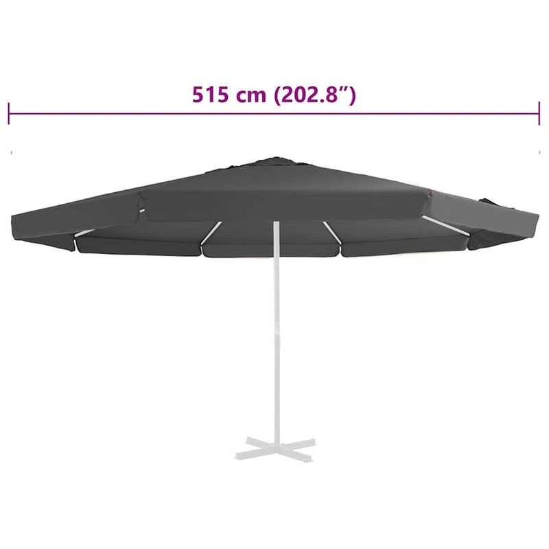 Pânză de schimb umbrelă de soare de exterior, antracit, 515 cm