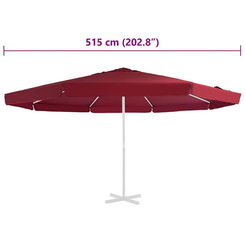 Pânză de schimb umbrelă de soare de exterior, roșu bordo 515 cm