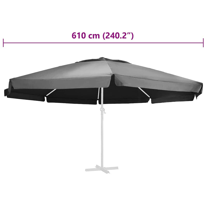 Pânză de schimb umbrelă de soare de grădină, antracit, 610 cm