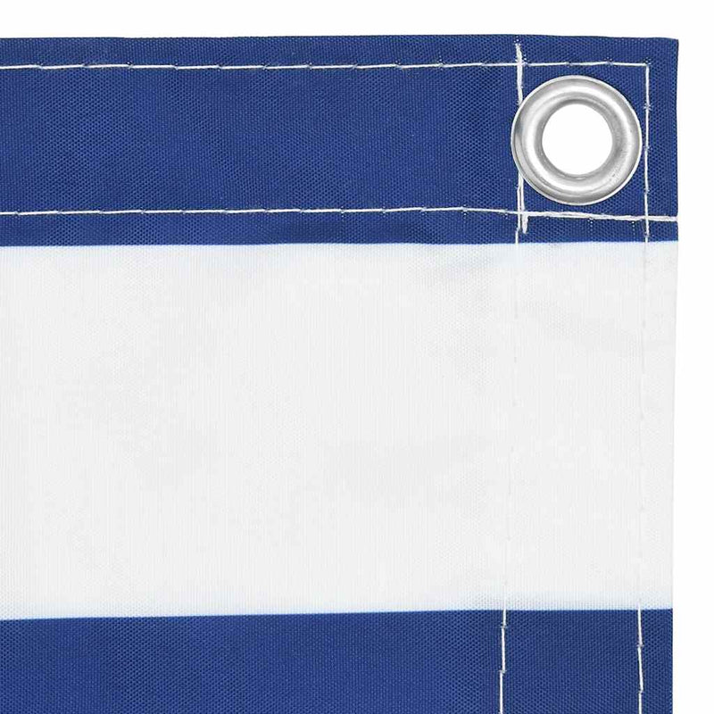 Paravan de balcon, alb/albastru, 120 x 400 cm, țesătură oxford