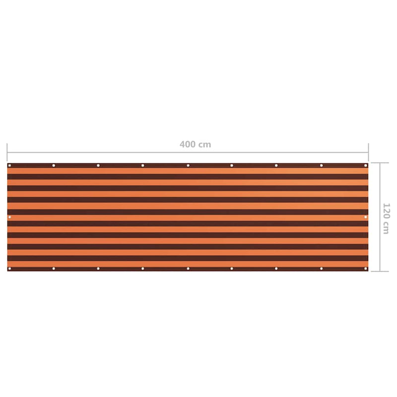 Paravan de balcon portocaliu și maro 120x400 cm țesătură oxford