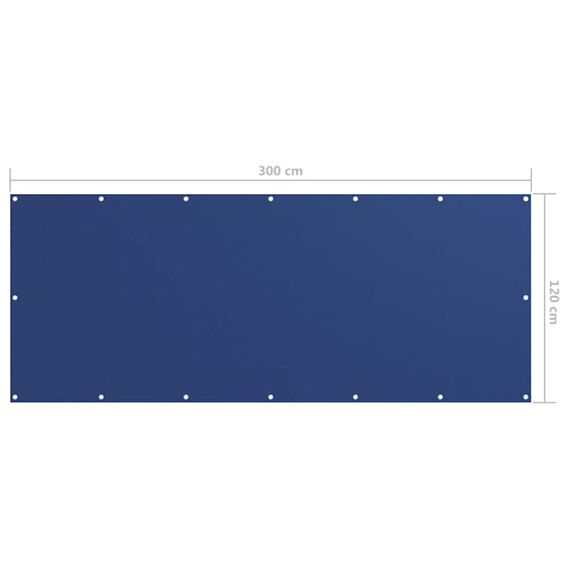 Paravan pentru balcon, albastru, 120x300 cm, țesătură Oxford