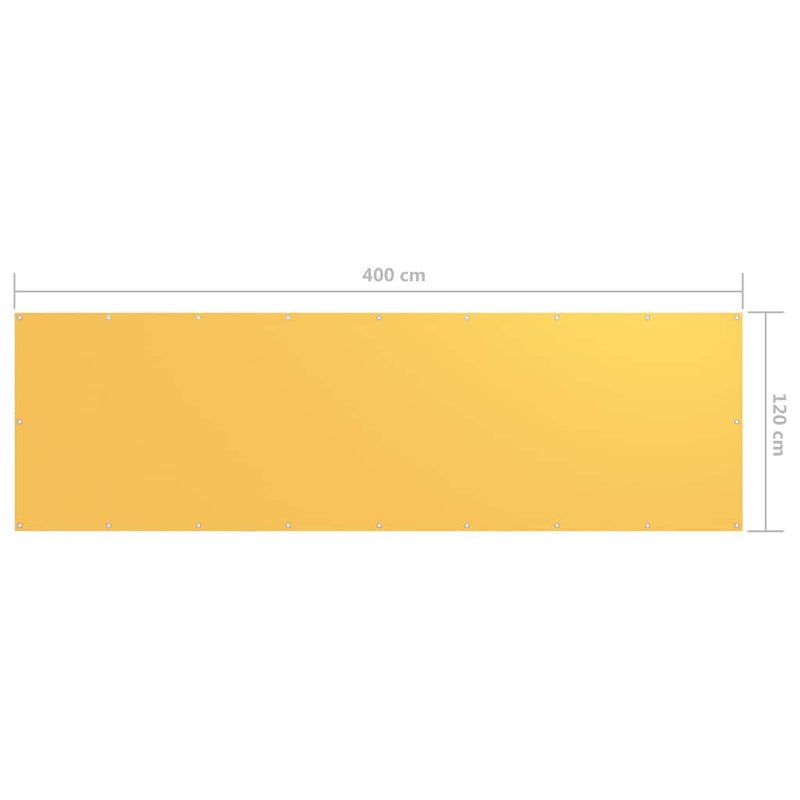 Prelată balcon galben 120x400 cm țesătură Oxford