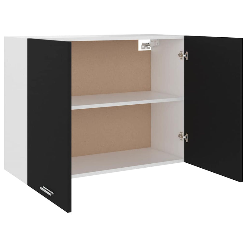 Dulap suspendat “Lyon”, negru, 80 x 31 x 60 cm, lemn prelucrat