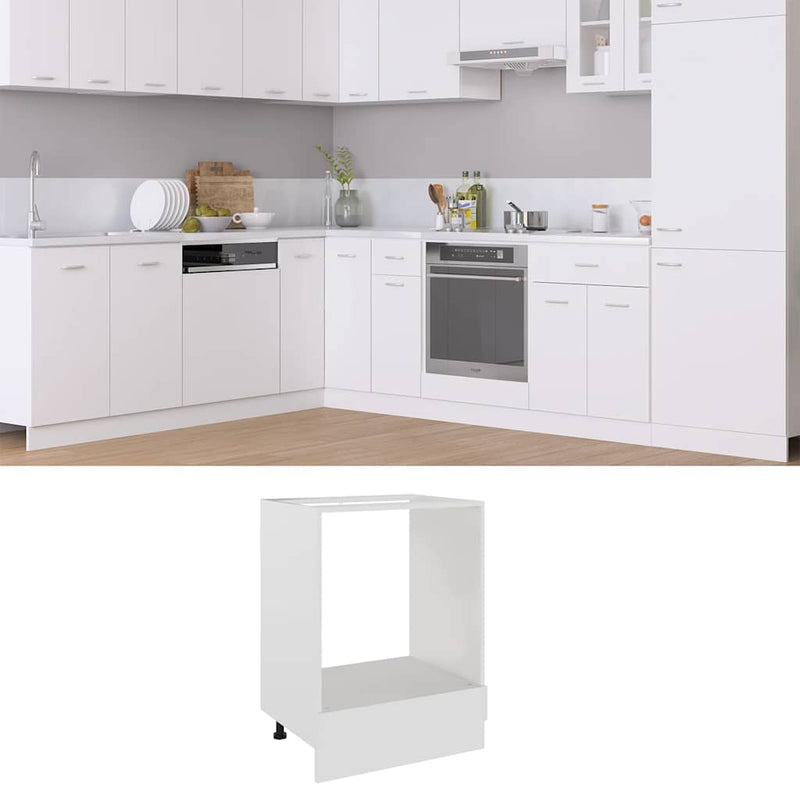 Dulap pentru cuptor "Riga", alb, 60x46x81,5 cm, lemn prelucrat