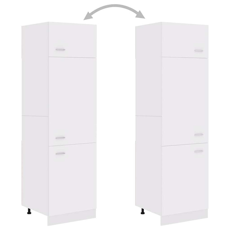 Dulap de frigider “Lyon”, alb, 60x57x207 cm, lemn prelucrat