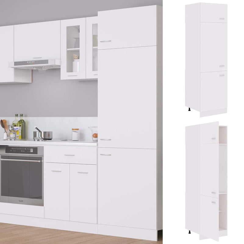 Dulap de frigider “Lyon”, alb, 60x57x207 cm, lemn prelucrat
