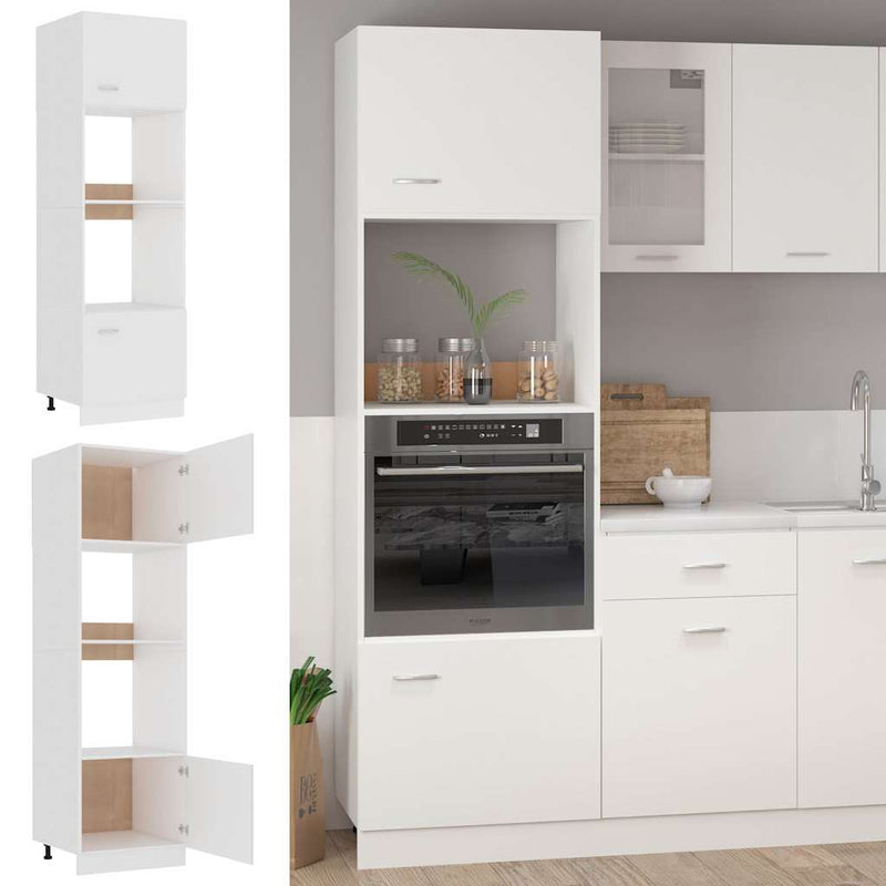 Dulap cuptor microunde “Lyon”, alb, 60 x 57 x 207 cm