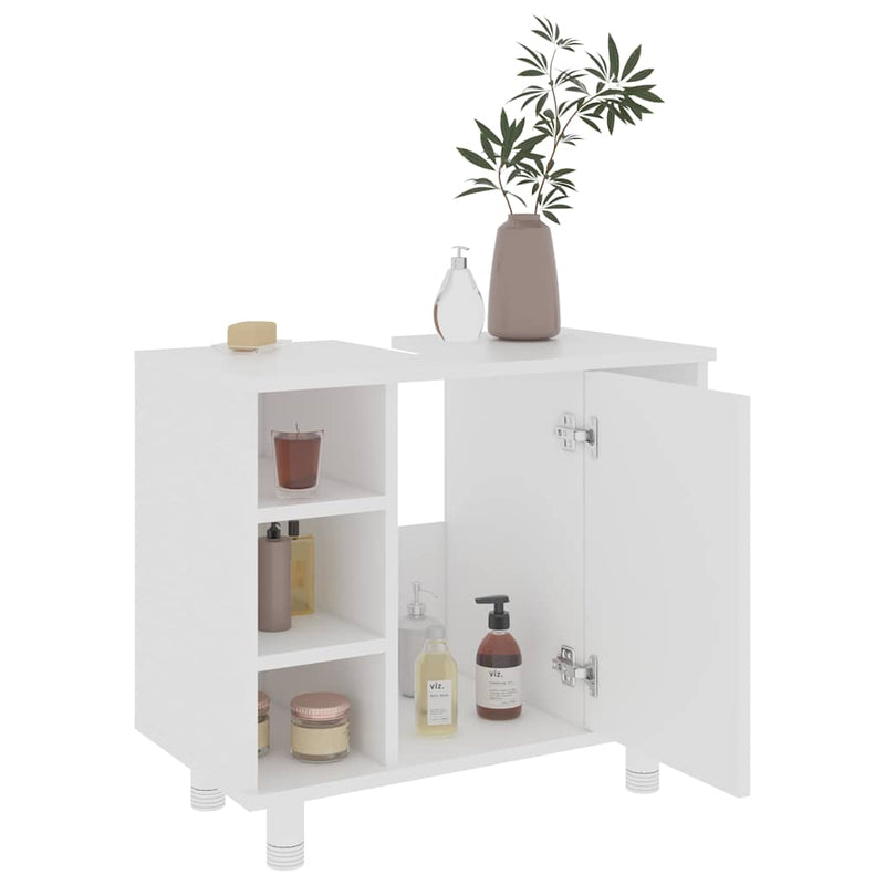 Dulap de baie, alb, 60x32x53,5 cm, lemn prelucrat