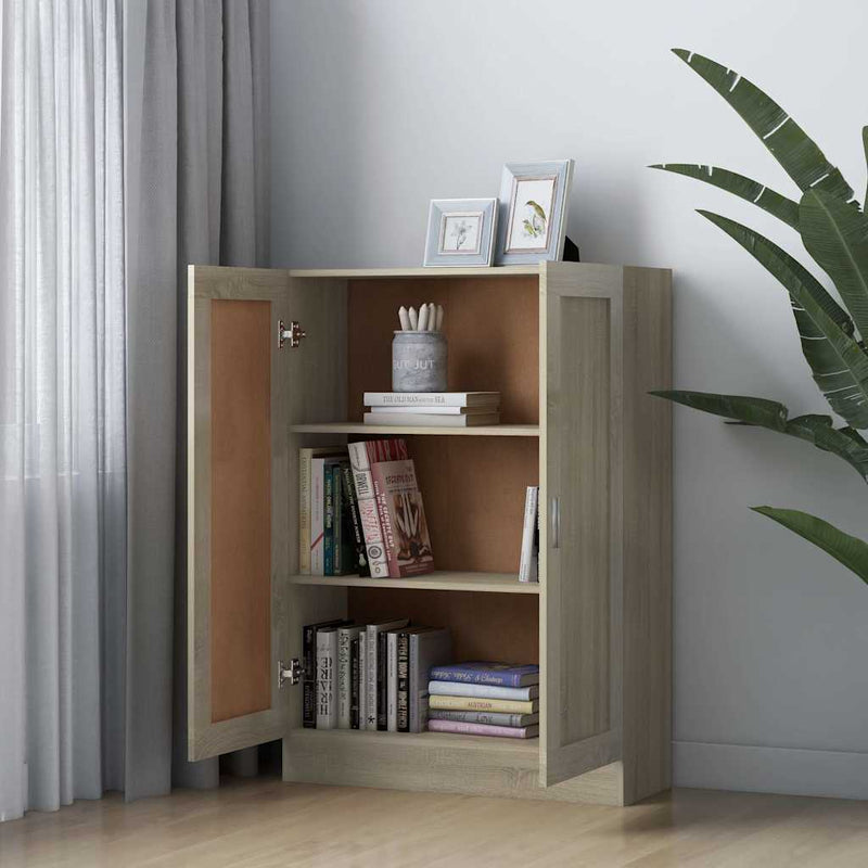 Bibliotecă, stejar sonoma, 82,5 x 30,5 x 115 cm, lemn prelucrat
