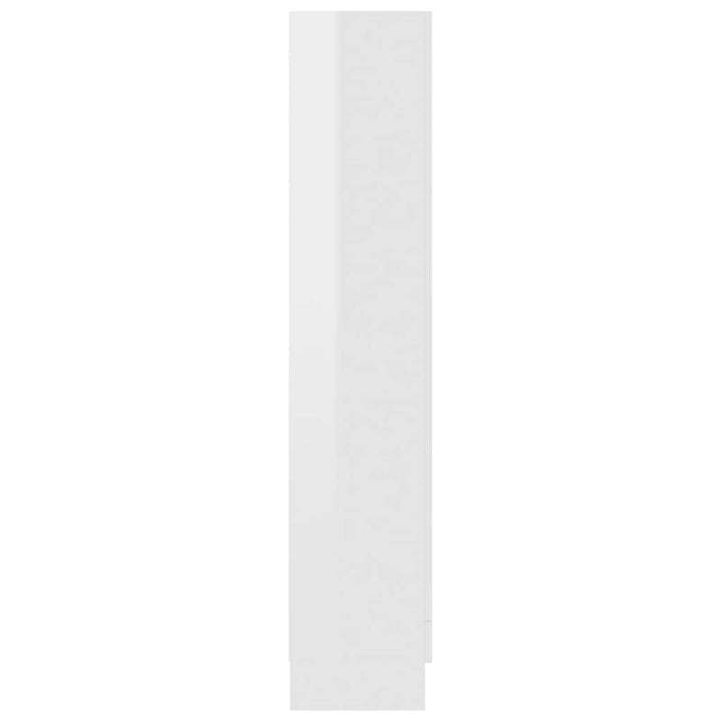 Bibliotecă, alb extralucios, 82,5x30,5x150 cm, lemn prelucrat