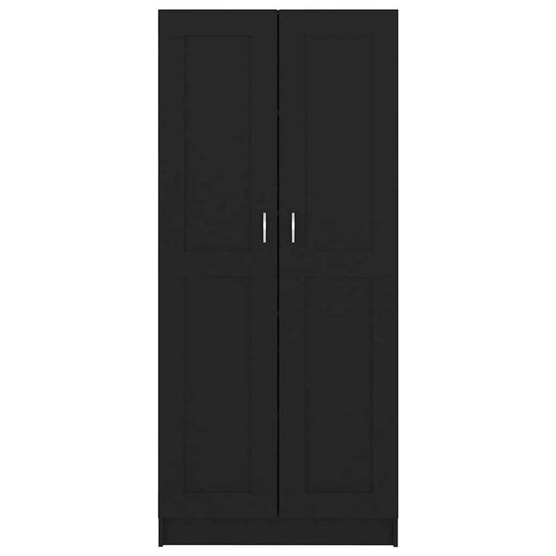 Bibliotecă, negru, 82,5x30,5x185,5 cm, lemn prelucrat