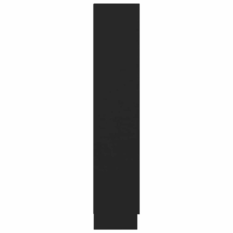 Dulap cu vitrină, negru, 82,5x30,5x150 cm, lemn prelucrat
