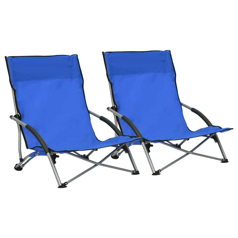 Scaune pliante 2 buc. Material textil albastru