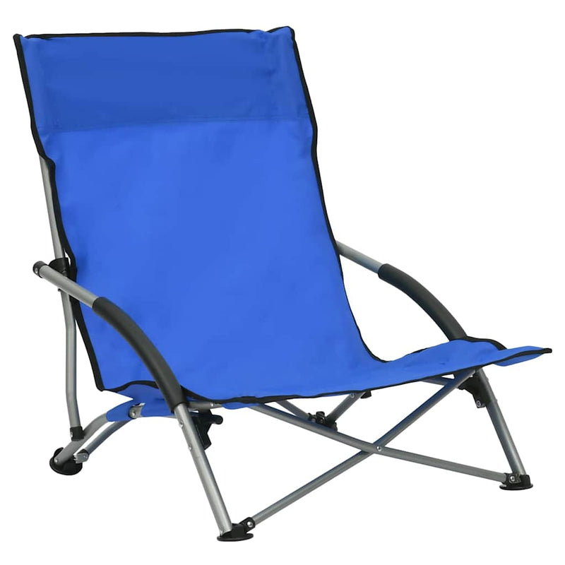 Scaune pliante 2 buc. Material textil albastru