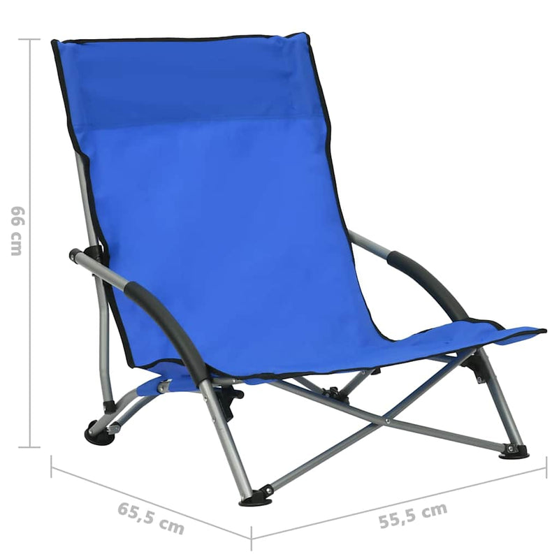 Scaune pliante 2 buc. Material textil albastru