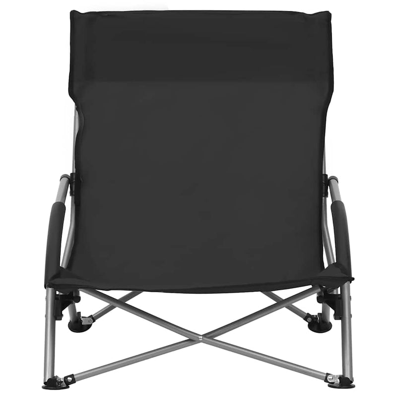 Scaune pliante 2 buc. Material textil negru