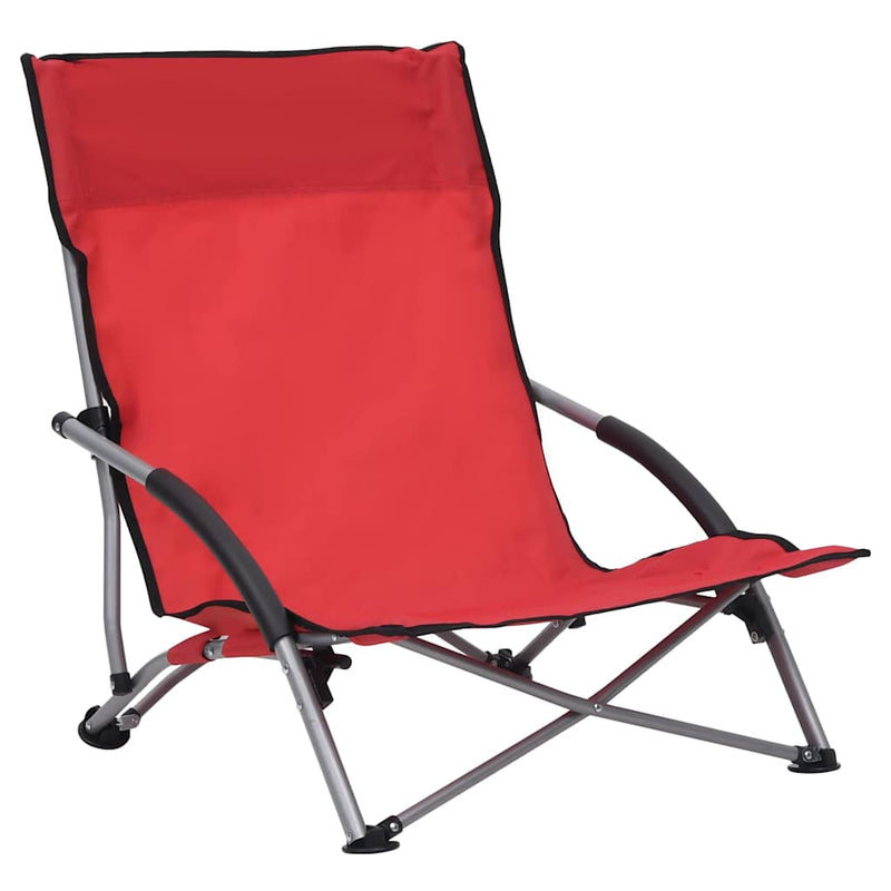 Scaune pliante 2 buc. Material textil roșu