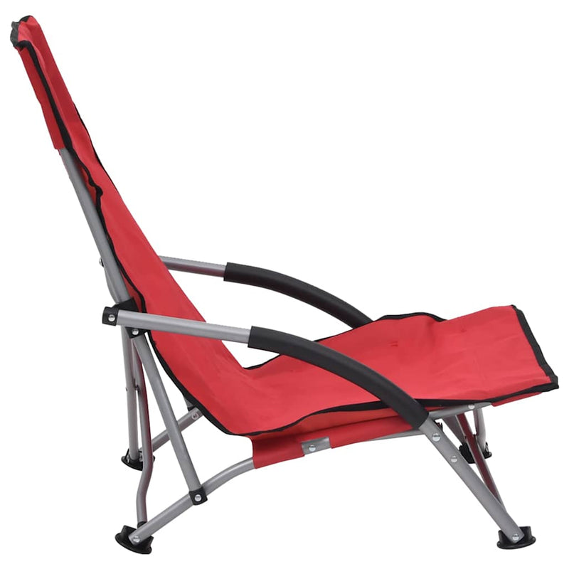 Scaune pliante 2 buc. Material textil roșu
