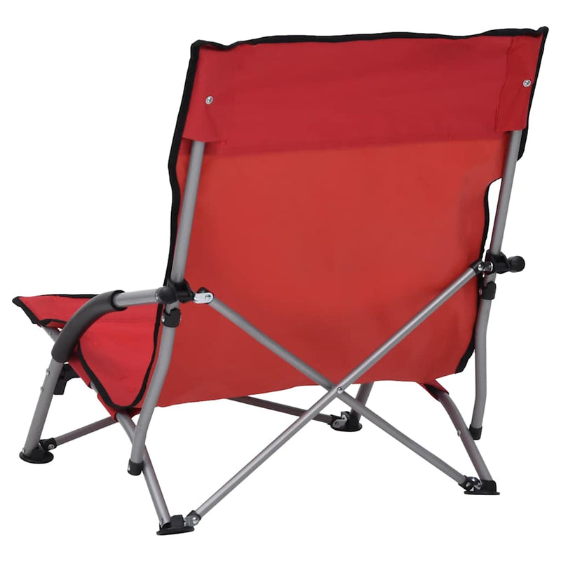 Scaune pliante 2 buc. Material textil roșu