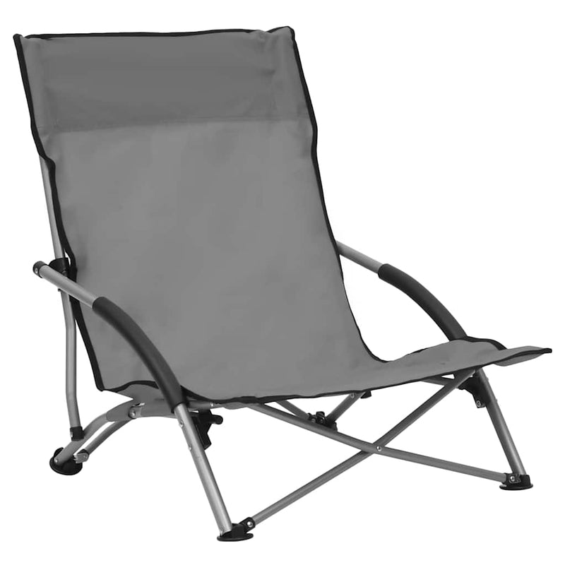 Scaune pliante 2 buc. Material textil gri