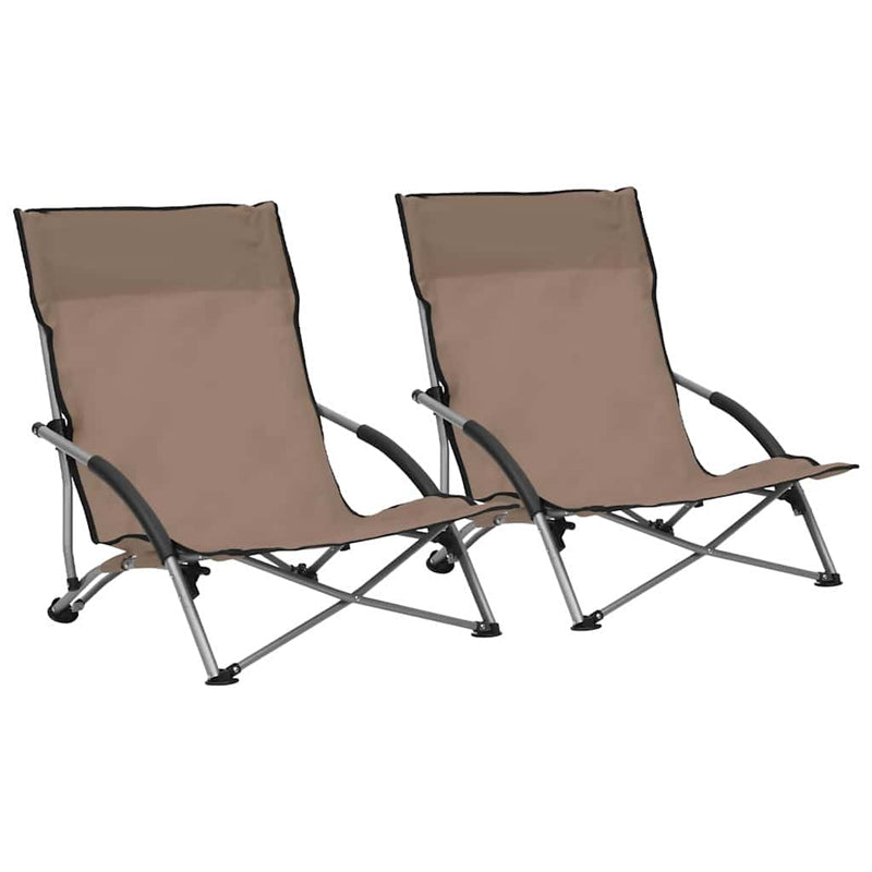 Scaune pliante 2 buc. Material textil taupe