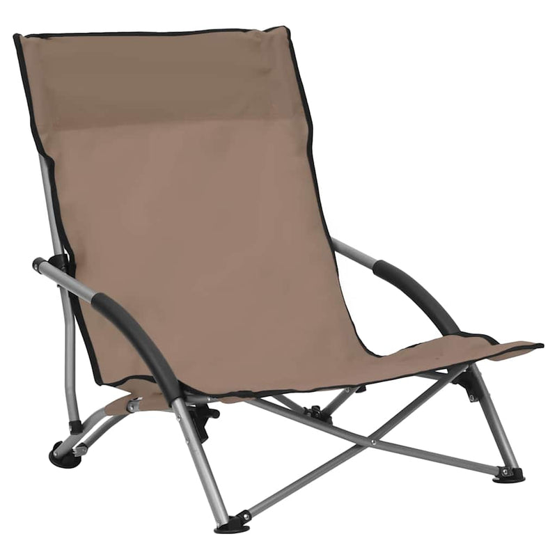 Scaune pliante 2 buc. Material textil taupe