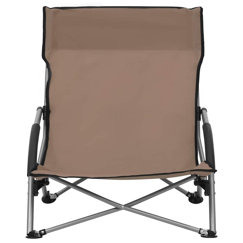 Scaune pliante 2 buc. Material textil taupe