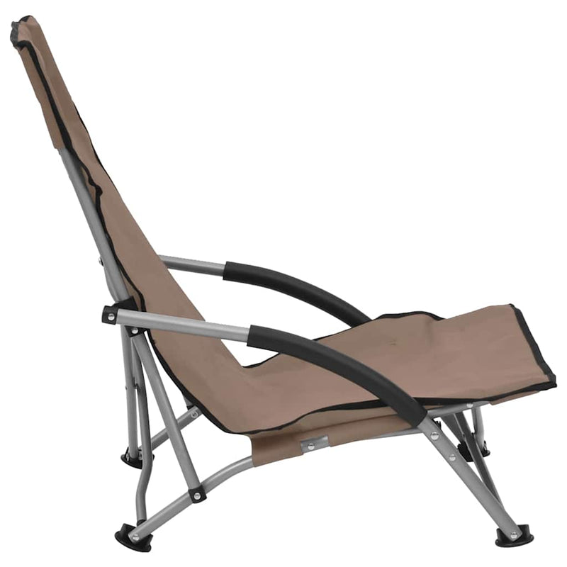 Scaune pliante 2 buc. Material textil taupe