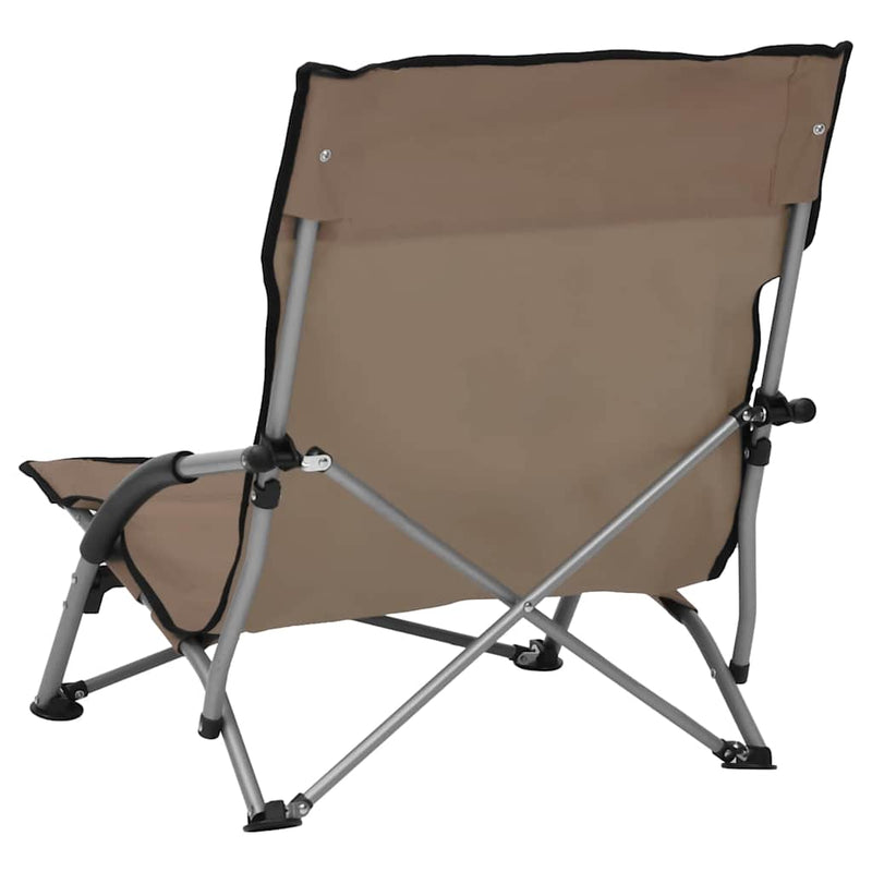 Scaune pliante 2 buc. Material textil taupe