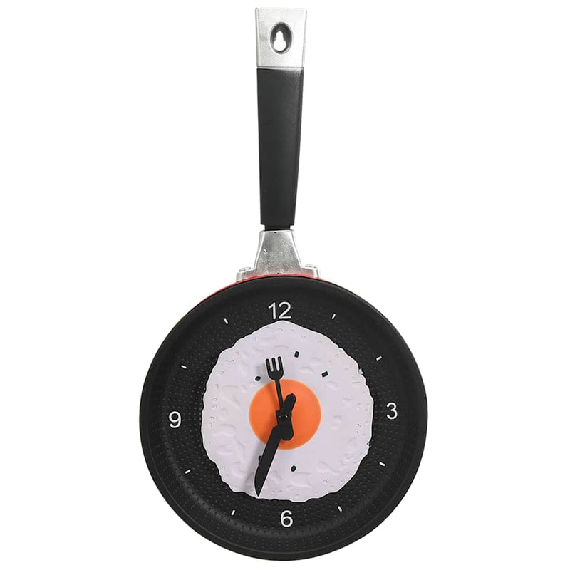 Ceas de perete cu design tigaie cu ou prăjit, 18,8 cm